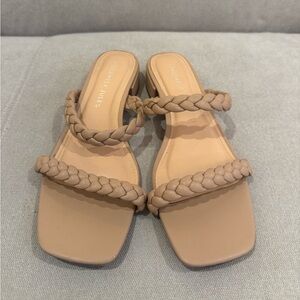 Women's Braided Strap Flat Sandals - Tan by Sincerely Jules